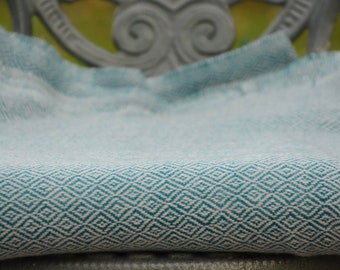 Handmade Cashmere Throw - Diamonds Woven Pattern