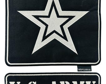 Parche bordado con el logotipo del ejército de los Estados Unidos, emblema militar, aplique termoadhesivo grande con el logotipo del ejército, parche para la espalda con la chaqueta de motociclista de colores vivos