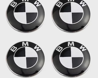 Juego de 4 tapas centrales para llantas de aleación BMW, negras y blancas - 68 mm o 56 mm