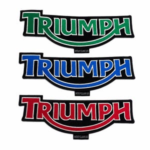 Triumph Broderad Tygmärke - Stor Strykbar Motorcykel Applikation - Vivid Motorcykeljacka Baktygmärke