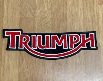 Parche bordado Triumph - Aplique termoadhesivo grande para motocicleta - Parche para espalda de chaqueta de motociclista con un toque vívido