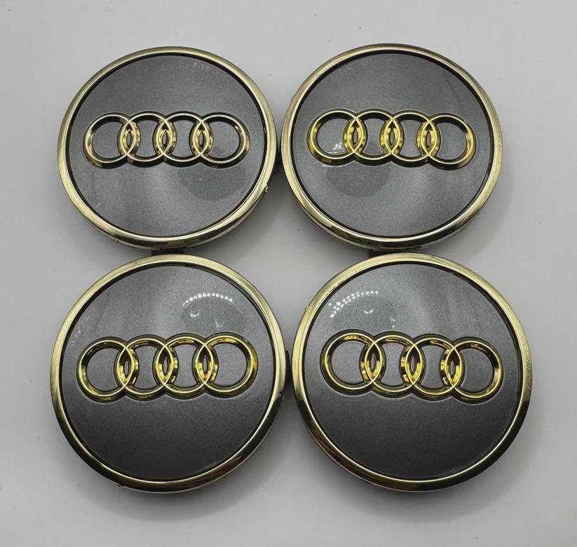 4x 60mm Matte Grey Wheel Hub Caps For Audi - Alloy Wheel Center Covers 4B0601170