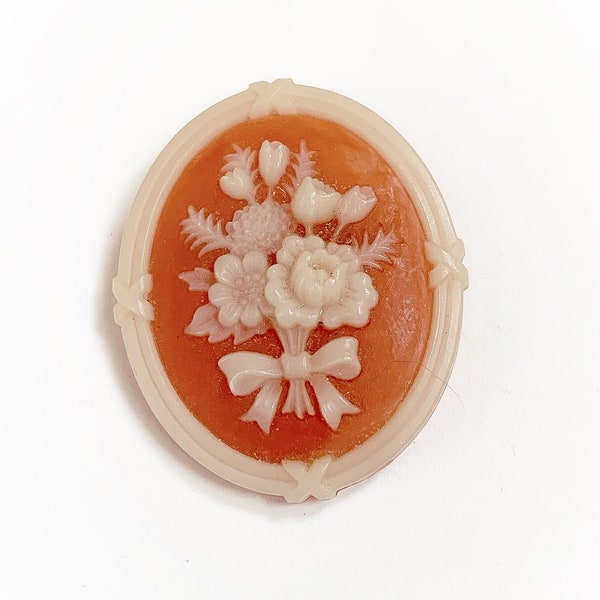 Vintage Avon Floral Cameo Brooch