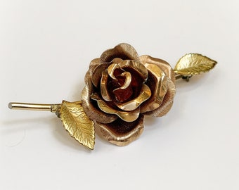 broche rose Krementz vintage