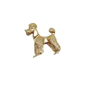 Vintage Napier Gold Tone Metal Poodle Brooch