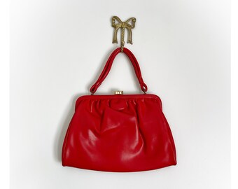 Vintage 1960s Red Pleather Purse