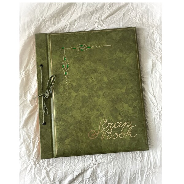 Vintage Green Scrap Book Photo Album