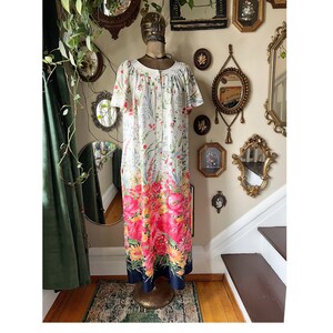 Vintage Floral Muumuu Floor Length Dress image 1