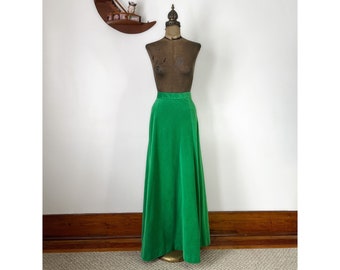 Vintage 1970s Kelly Green Maxi Skirt
