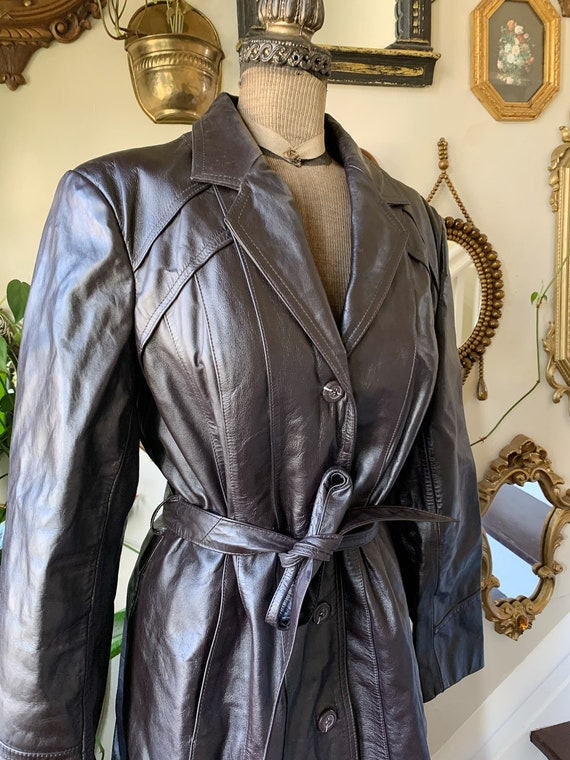 Vintage 1970's Berman's The Leather Experts Dark … - image 3