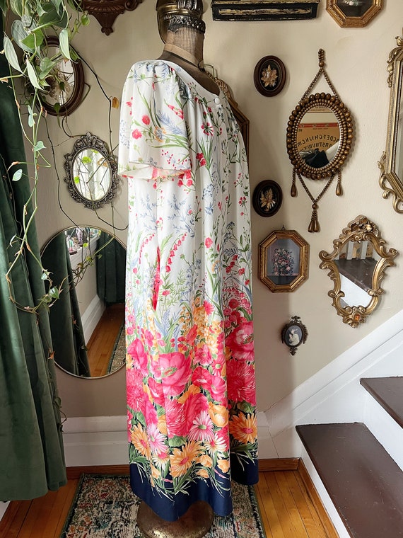 Vintage Floral Muumuu Floor Length Dress - image 8