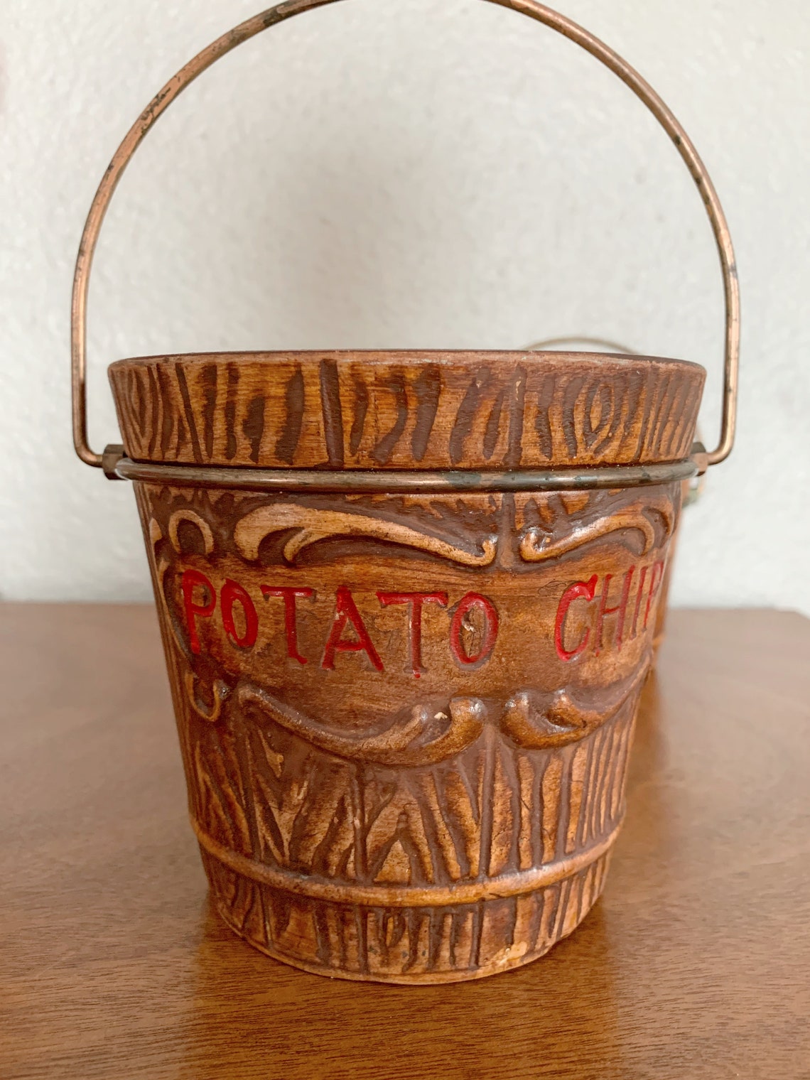 Vintage Potato Chips and Nuts Ceramic Snack Buckets Set of 2 Etsy