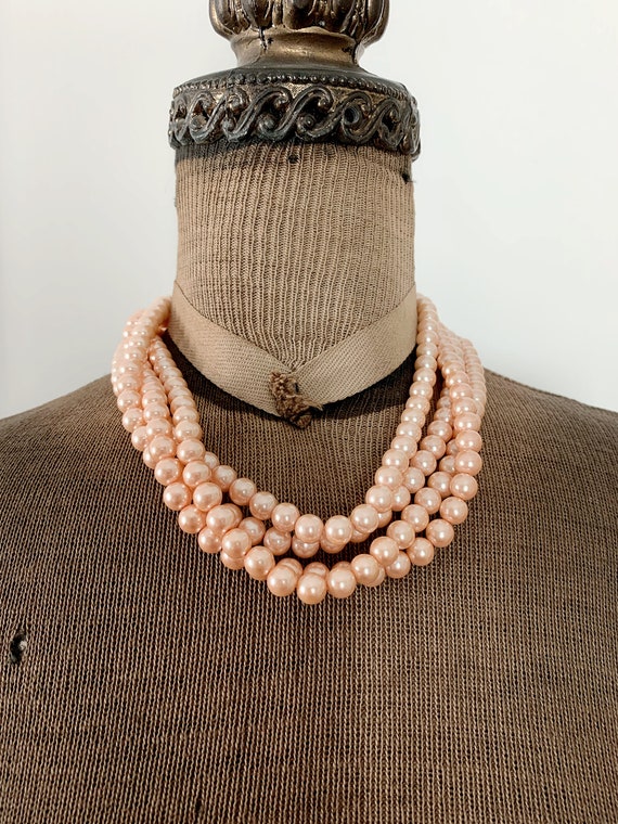 Vintage Carolee Faux Pearl Necklace with Decorati… - image 2