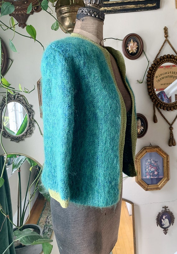 Vintage Blue and Green Open Style Cardigan - image 4