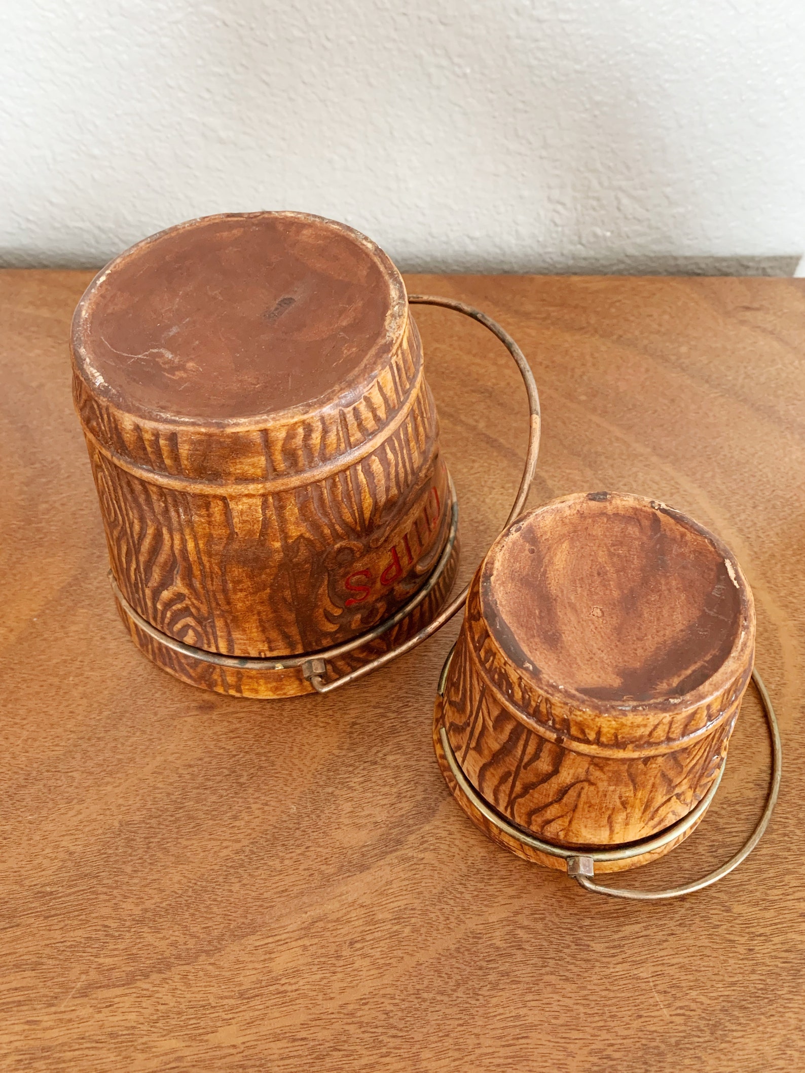 Vintage Potato Chips and Nuts Ceramic Snack Buckets Set of 2 Etsy
