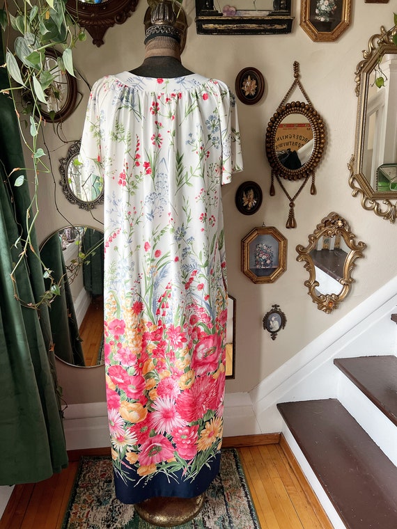 Vintage Floral Muumuu Floor Length Dress - image 7