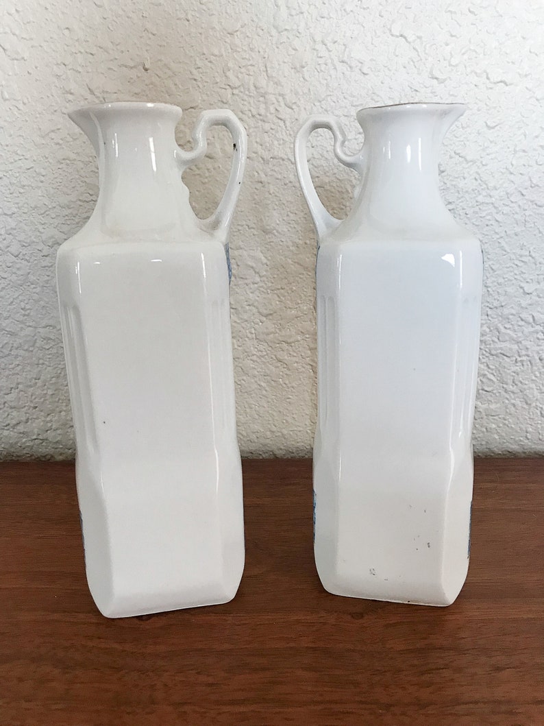Vintage Czechoslovakia Oil and Vinegar Porcelain Ceramic Serving Cruet Set image 4