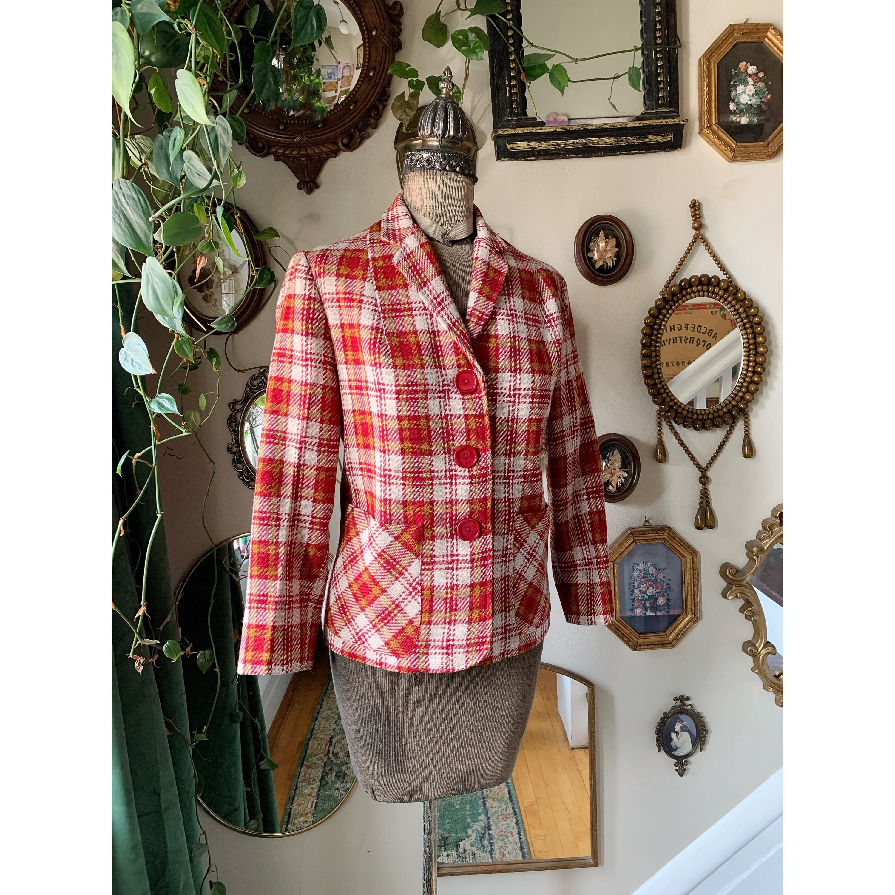 Plaid blazer jacket sale