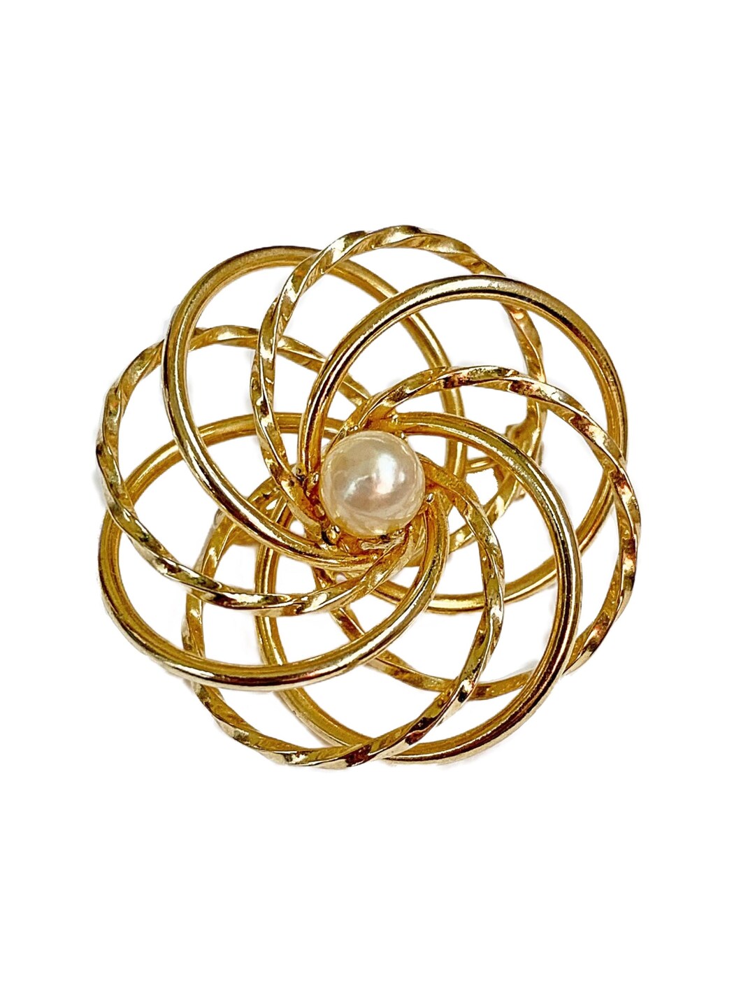Broche Vintage En Métal - Jolie Petite Pièce Ancienne - Occasion