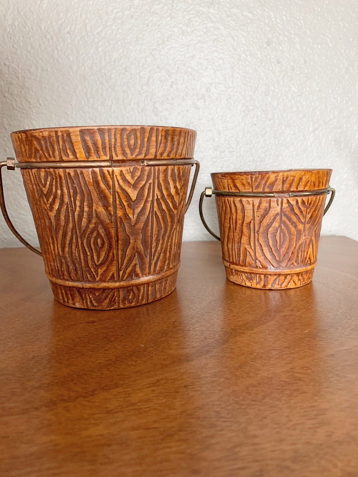 Vintage Potato Chips and Nuts Ceramic Snack Buckets Set of 2 Etsy
