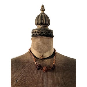 Vintage Nuts Seeds Wood Beaded Necklace
