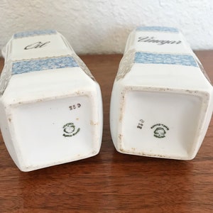 Vintage Czechoslovakia Oil and Vinegar Porcelain Ceramic Serving Cruet Set image 8