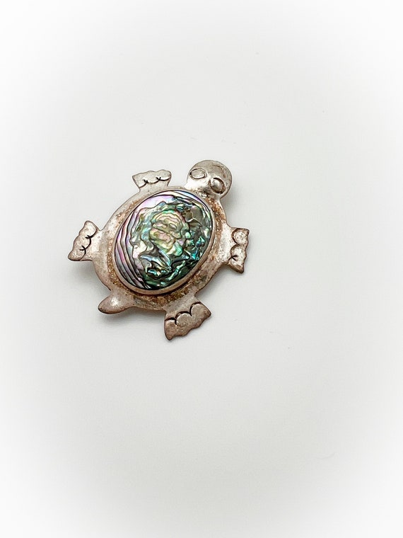 Vintage Abalone Shell Turtle Brooch