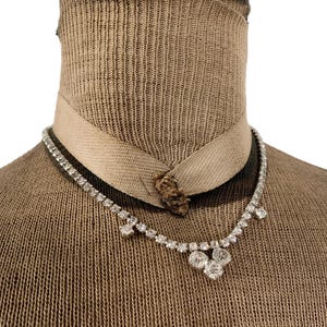 Vintage White Rhinestone Choker Necklace