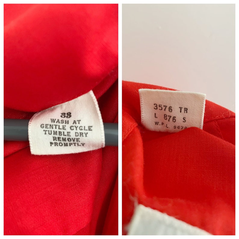 Vintage Men/'s Red Button Up Shirt Long Sleeve Arrow Brand Made in the USA Decton Perma Iron