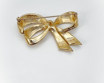 Broche Florale Avon En Métal Doré Et Email - Années 1980 - Occasion - Vintage