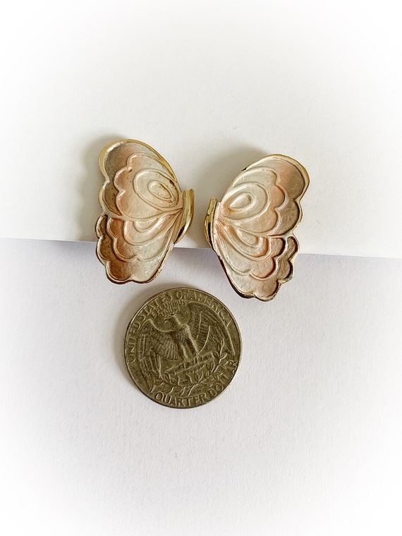 Vintage Parklane Butterfly Wing Earrings Clip On … - image 2