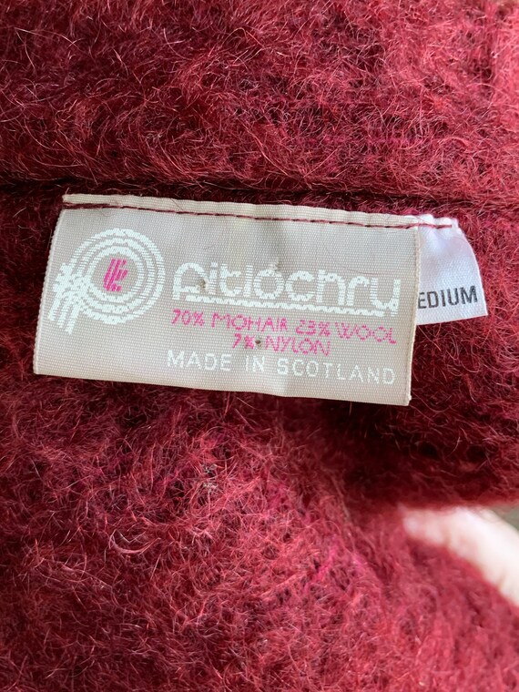 Vintage 1980s Pitlochry Wine Red Wool and Mohair … - image 3