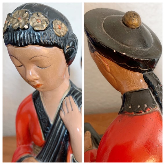 Vintage Midcentury Alexander Backer CO ABCO Chalkware Asian Man