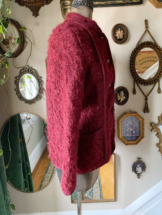 Vintage 1980s Pitlochry Wine Red Wool and Mohair … - image 8
