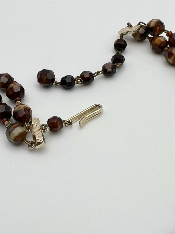 Vintage Western Germany Brown Glass Faceted Bead … - image 7