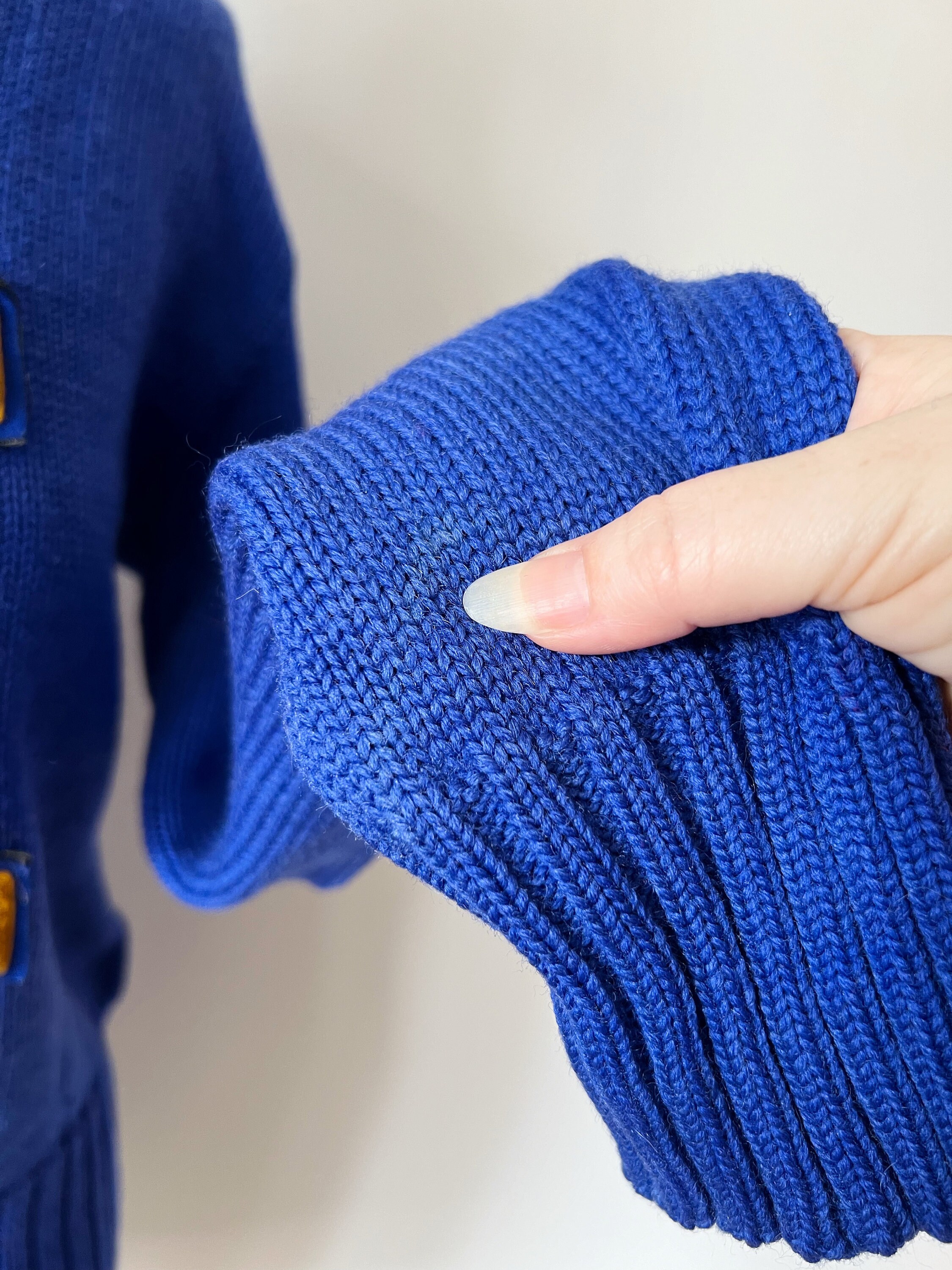 Vintage 1960s Nelson Knitting Mills Blue Varsity Sweater Blue Knit
