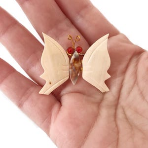 Vintage Shell Butterfly Brooch