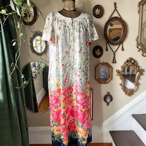 Vintage Floral Muumuu Floor Length Dress image 2