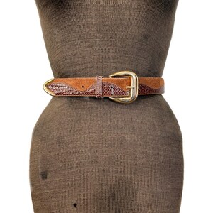 Vintage Nefe Italy Brown Suede Wide Waist Belt Lizard Embossed Buckle Size 75/30 Vintage Suede Belt - Etsy main image 2