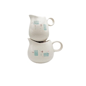 Vintage Midcentury Vernonware Heavenly Days Creamer Pitcher and Gravy Boat