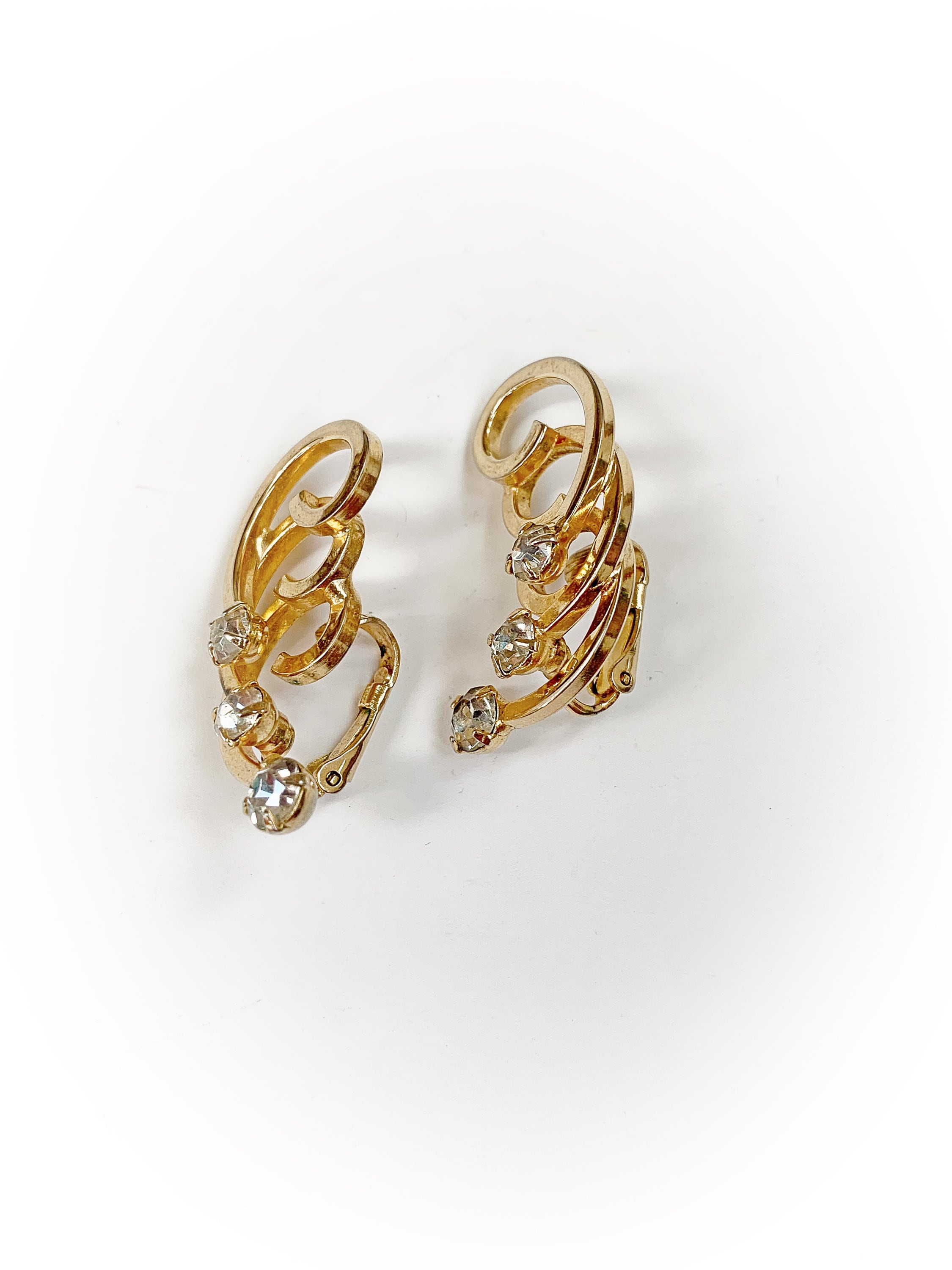 Boucles D'oreilles Clips Vintage Dorées - Marque Printemps, Style Métal Doré - Occasion, Parfaites Pour Un Look Rétro
