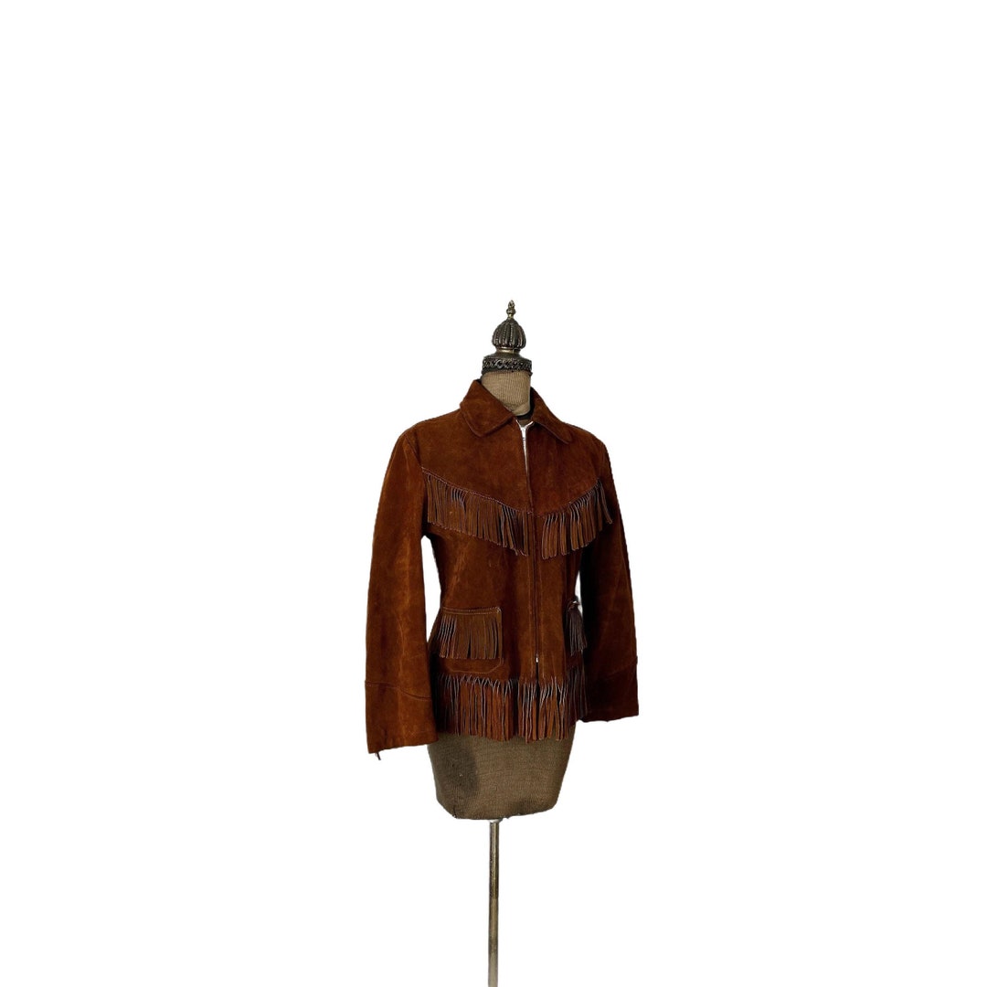 Vintage Midcentury Berman Buckskin CO Fringed Suede Jacket