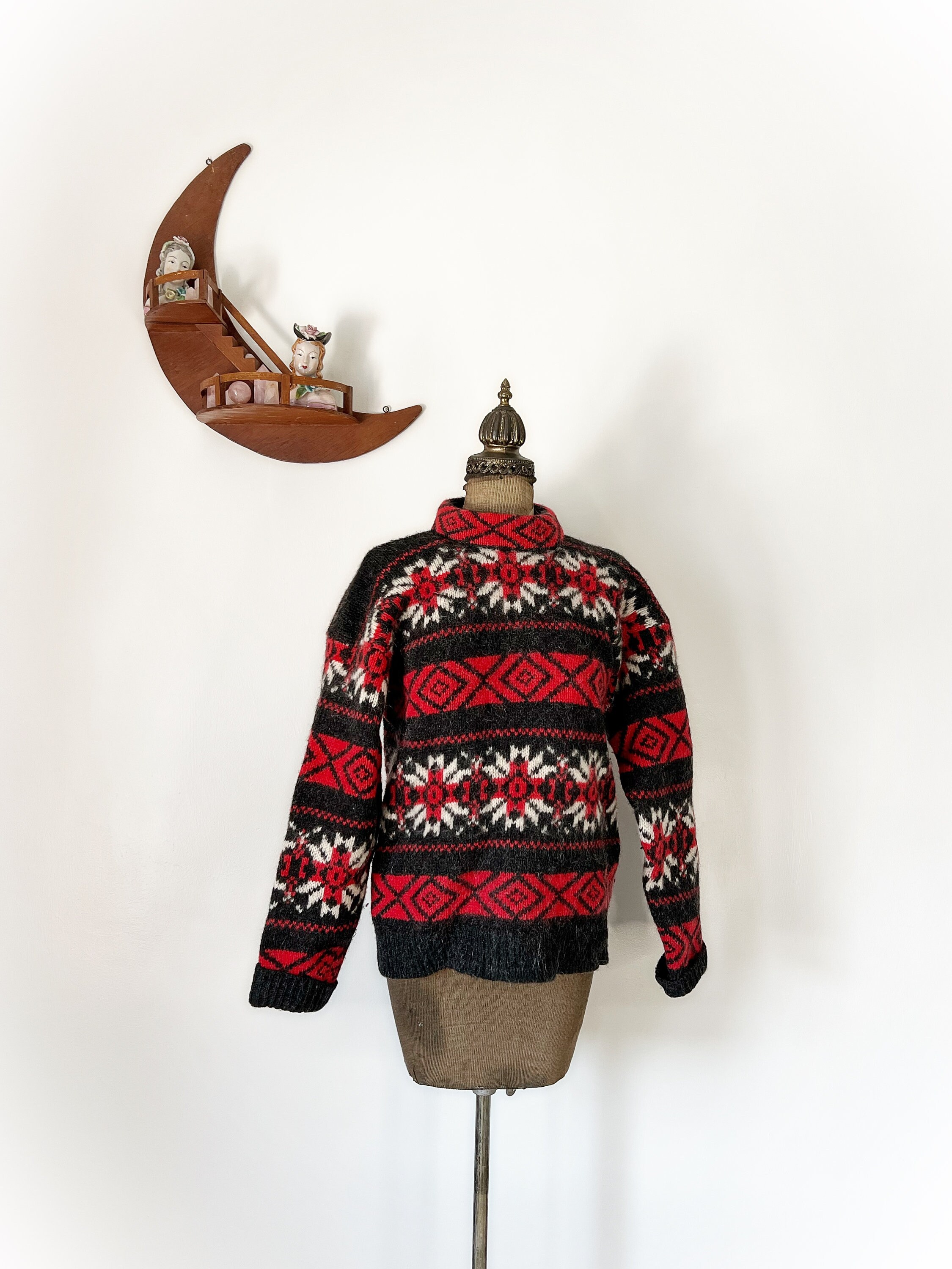 Vintage 1990s the Woolrich Woman Wool and Mohair Nordic Isle