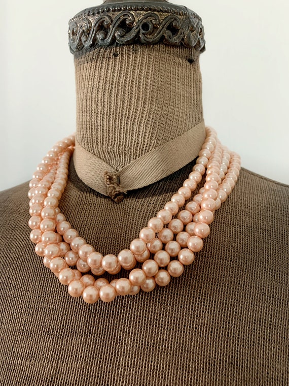 Vintage Carolee Faux Pearl Necklace with Decorati… - image 1