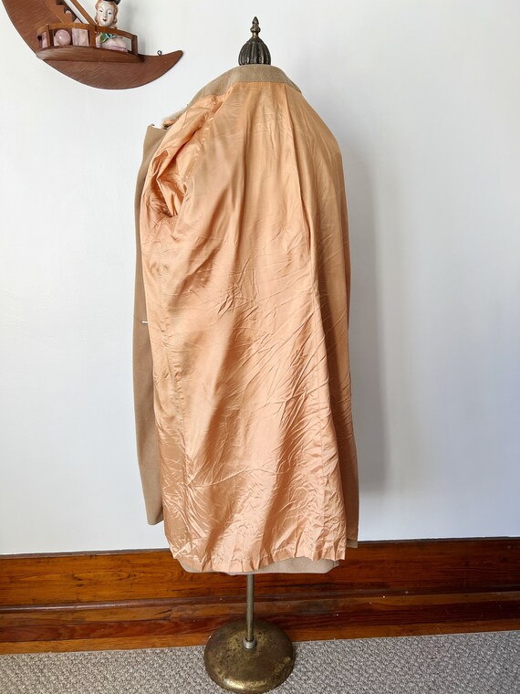 Vintage Camel Colored Coat with Faux Fur Trim Col… - image 3