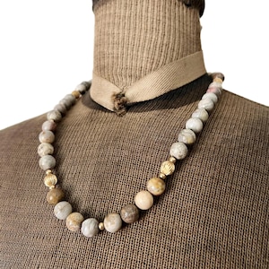 Vintage Lacy Agate Beaded Necklace