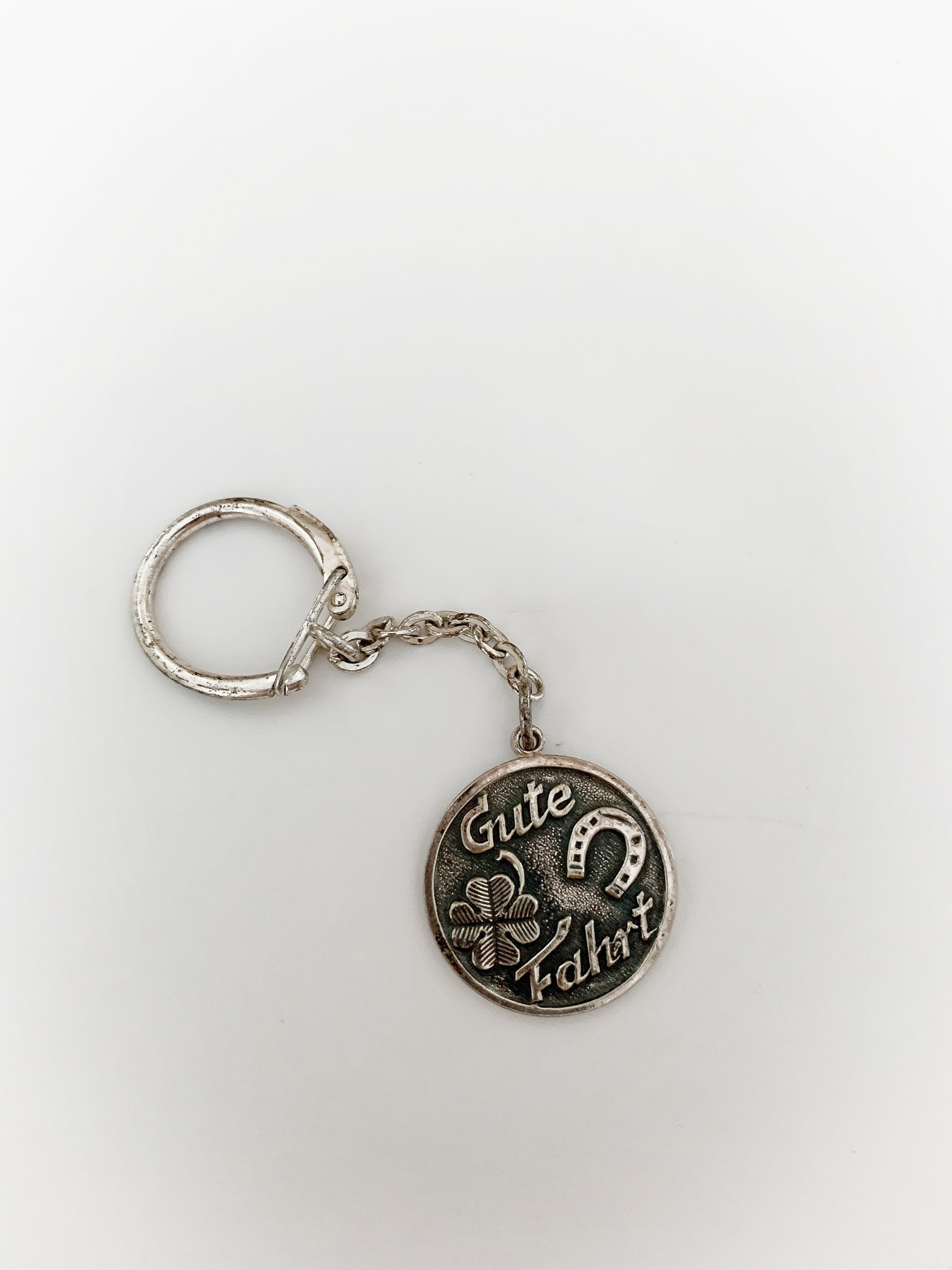 Porte-clé Métal Fer à Cheval & Trèfle à 4 Feuilles - Porte-bonheur Avec Chainette - Cadeau Anniversaire, Fête Des Mères/pères - 9