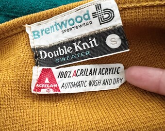 稀少　Brentwood Sportswear  50-60s カーディガン Vintage 1970s Brentwood Sportswear Mustard Yellow Zip up