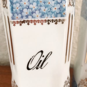 Vintage Czechoslovakia Oil and Vinegar Porcelain Ceramic Serving Cruet Set image 9