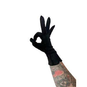 Vintage Black Nylon Van Raalte Gloves